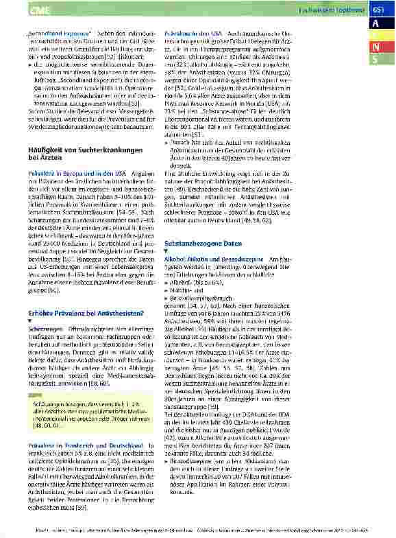 Vorschauseite 4: Berufliche Belastungen in der Anästhesiologie Abhängigkeitssyndrome bei Anästhesisten