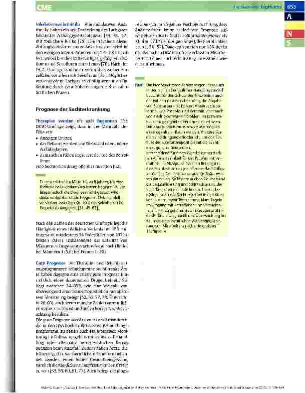 Vorschauseite 6: Berufliche Belastungen in der Anästhesiologie Abhängigkeitssyndrome bei Anästhesisten