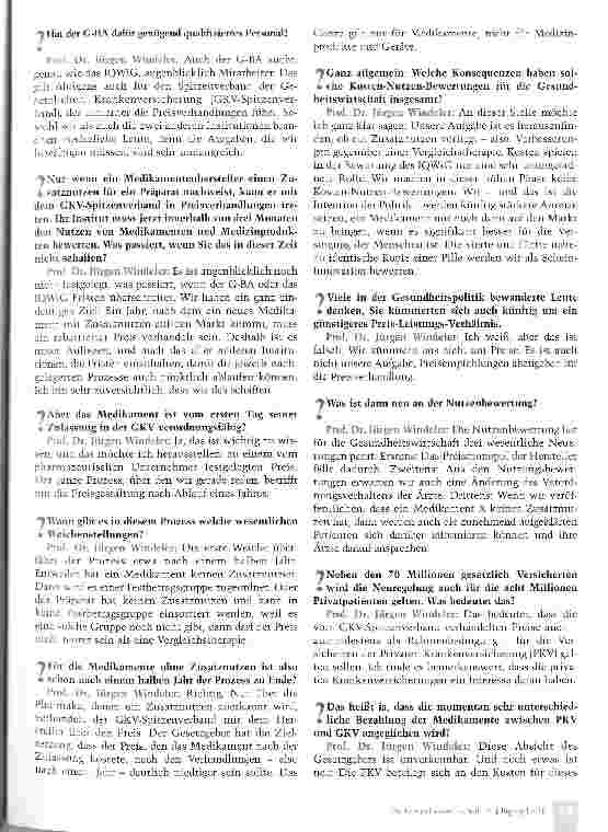 Vorschauseite 2: „Der Prüfauftrag an das IQWiG sollte breiter werden