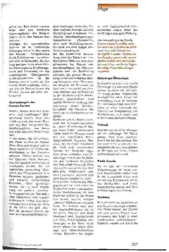 Vorschauseite 3: Ganzheitliche Medizin durch Ayurveda 2. Teil: Pflegerelevante Therapieformen