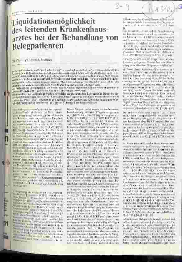 Vorschauseite 1: Liquidationsmöglichkeit des leitenden Krankenhausarztes bei der Behandlung von Belegpatienten