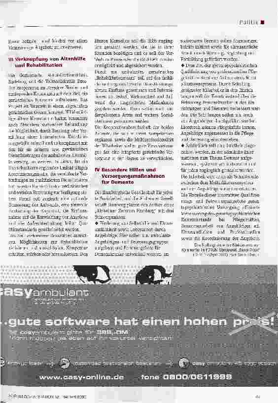 Vorschauseite 2: Angebote der Akteure koordinieren Modellprogramm Altenhilfestrukturen der Zukunft