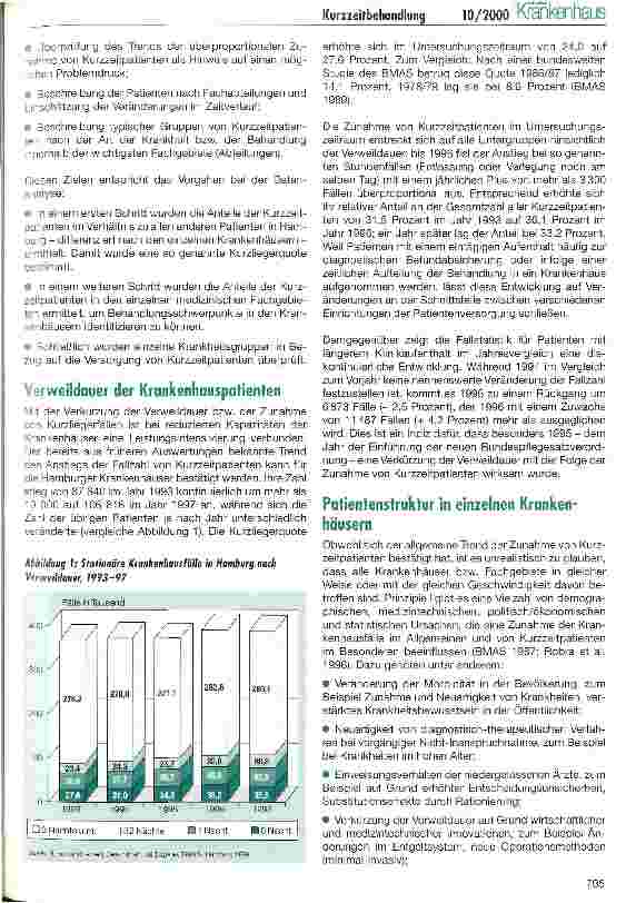 Vorschauseite 2: Kurzzeitpatienten in Hamburger Krankenhäusern Eine Analyse der Entwicklungstrends von 1993 bis 1997