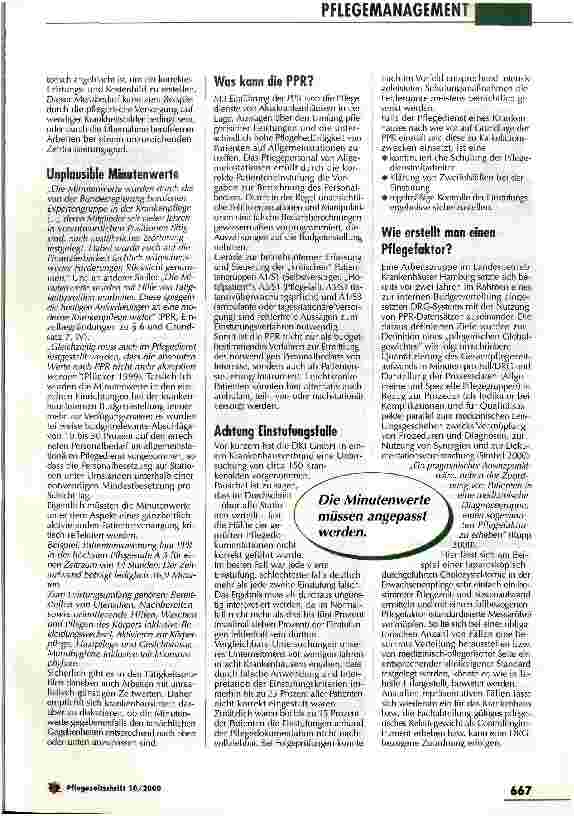 Vorschauseite 3: Pflegepersonalregelung muss zwecks Kostentransparenz reanimiert werden