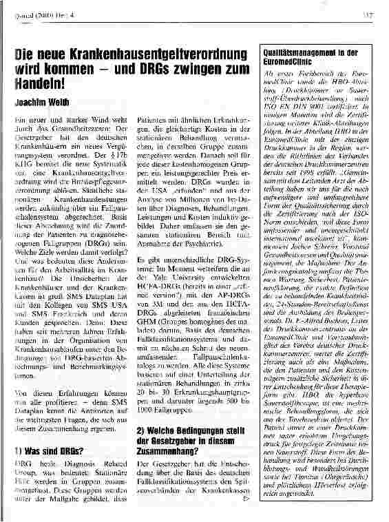 Vorschauseite 1: Die neue Krankenhausentgeltverordnung wird kommen - und DRGs zwingen zum Handeln!