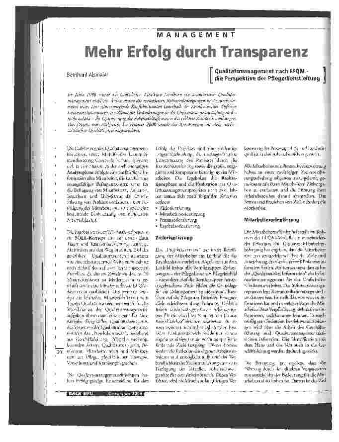 Vorschauseite 1: Mehr Erfolg durch Transparenz