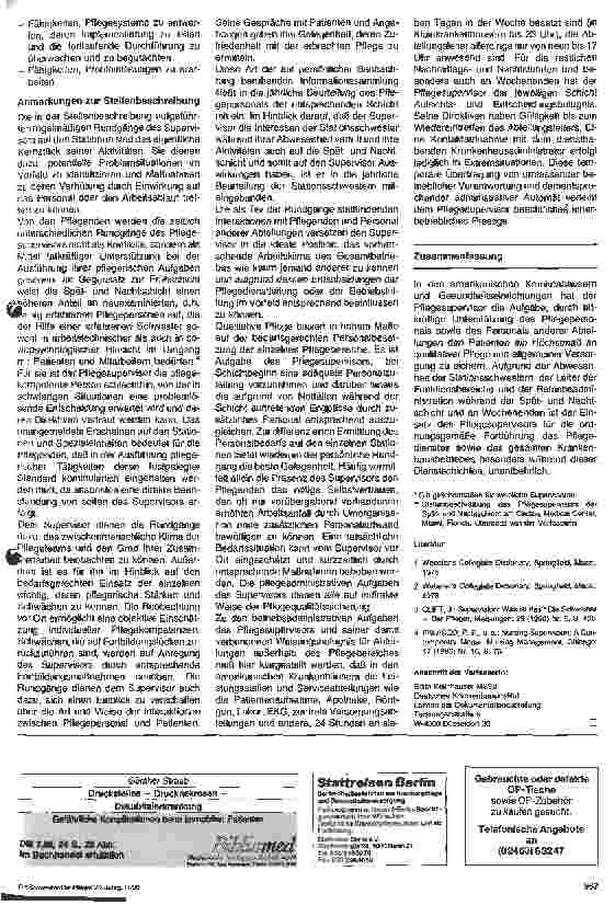 Vorschauseite 3: Die Position und Aufgabenstellung des Pflegesupervisors in den USA