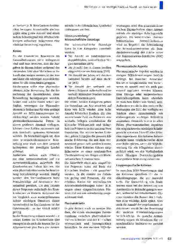 Vorschauseite 4: Matrixmodelle - ein neuartiger Ansatz zur Auswahl von Arzneimitteln