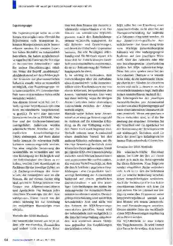 Vorschauseite 5: Matrixmodelle - ein neuartiger Ansatz zur Auswahl von Arzneimitteln