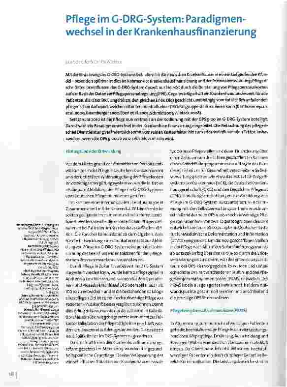 Vorschauseite 1: Pflege im G-DRG-System: Paradigmenwechsel in der Krankenhausfinanzierung