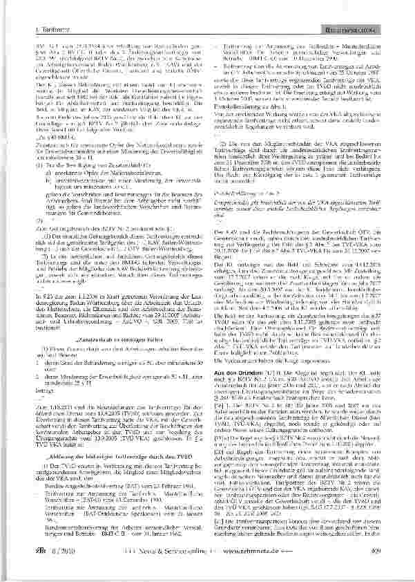 Vorschauseite 2: Ablösung landesbezirklicher Tarifverträge durch den TVöD/TVÜ-VKA; Zusatzurlaub bei Minderung der Erwerbsfähigkeit
