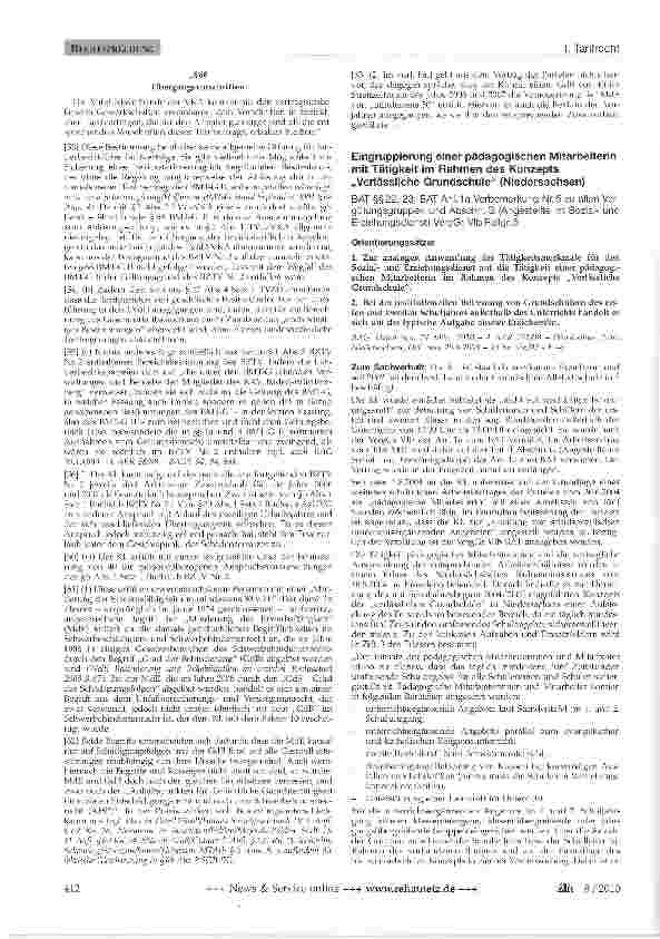 Vorschauseite 5: Ablösung landesbezirklicher Tarifverträge durch den TVöD/TVÜ-VKA; Zusatzurlaub bei Minderung der Erwerbsfähigkeit