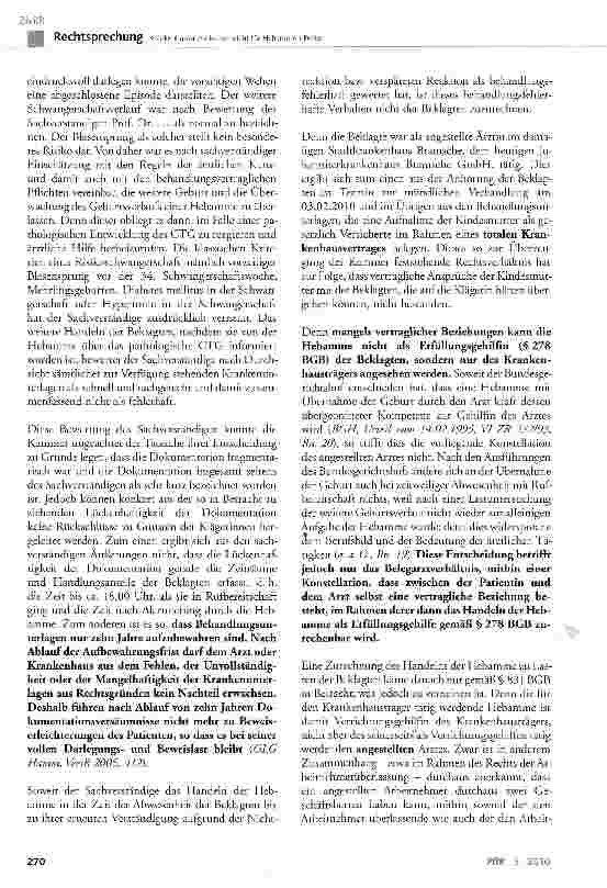 Vorschauseite 5: Krankenhausärzte haften nicht für Hebammen-Fehler