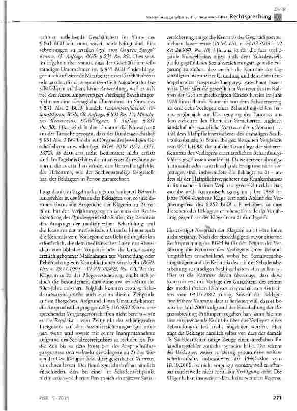 Vorschauseite 6: Krankenhausärzte haften nicht für Hebammen-Fehler