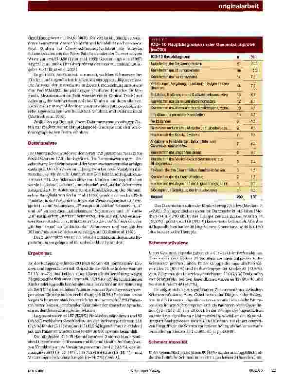 Vorschauseite 3: Schmerzprävalenz und Schmerzintensität bei Kindern und Jugendlichen in einem österreichischen Krankenhaus