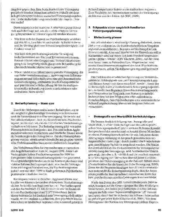 Vorschauseite 2: Versorgung psychisch kranker Menschen - Herausforderungen für eine Reform der Bedarfsplanung