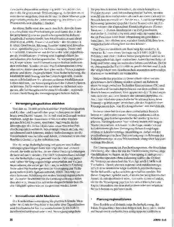 Vorschauseite 3: Versorgung psychisch kranker Menschen - Herausforderungen für eine Reform der Bedarfsplanung