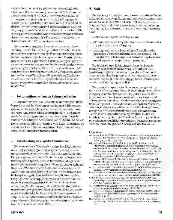 Vorschauseite 4: Versorgung psychisch kranker Menschen - Herausforderungen für eine Reform der Bedarfsplanung