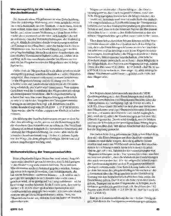 Vorschauseite 3: Vorfahrt für mehr Transparenz in der Pflege