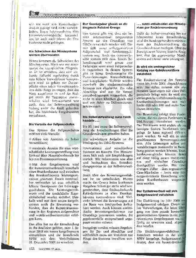 Vorschauseite 4: Die Krankenhäuser unter dem Zwang zur Anpassung Die Gesundheitsreform in der Umsetzung: Auswirkungen für die Krankenhäuser und Ausblick auf die neue BPflV