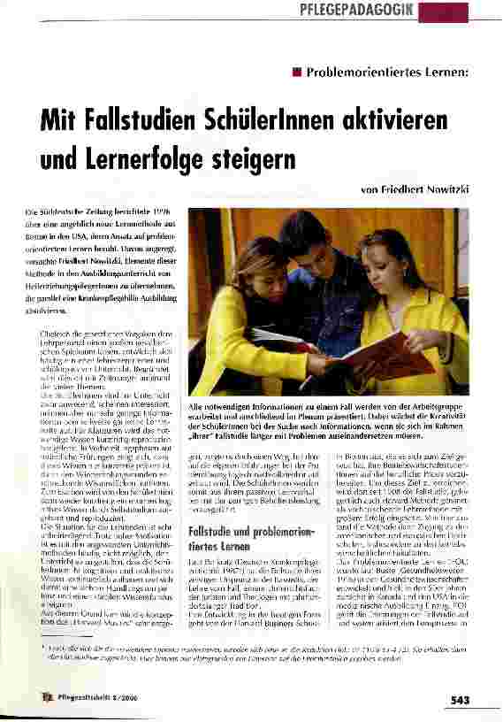 Vorschauseite 1: Mit Fallstudien SchülerInnen aktivieren und Lernerfolge steigern Problemorientiertes Lernen