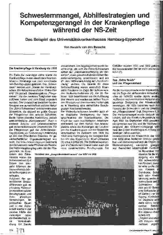 Vorschauseite 1: Schwesternmangel, Abhilfestrategien und Kompetenzgerangel in der Krankenpflege während der NS-Zeit