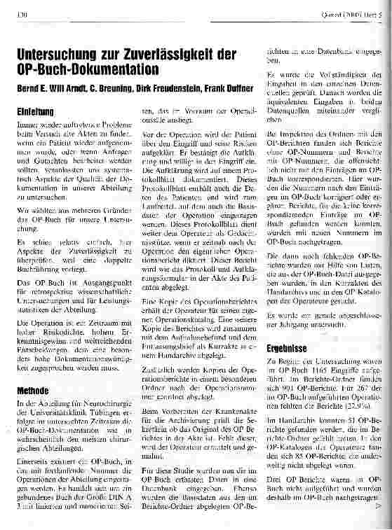 Vorschauseite 1: Untersuchung zur Zuverlässigkeit der OP-Buch-Dokumentation