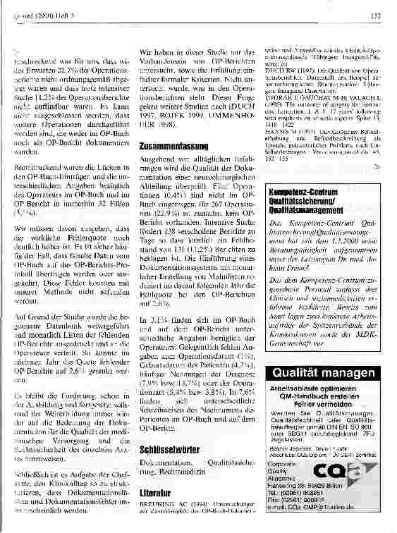 Vorschauseite 4: Untersuchung zur Zuverlässigkeit der OP-Buch-Dokumentation