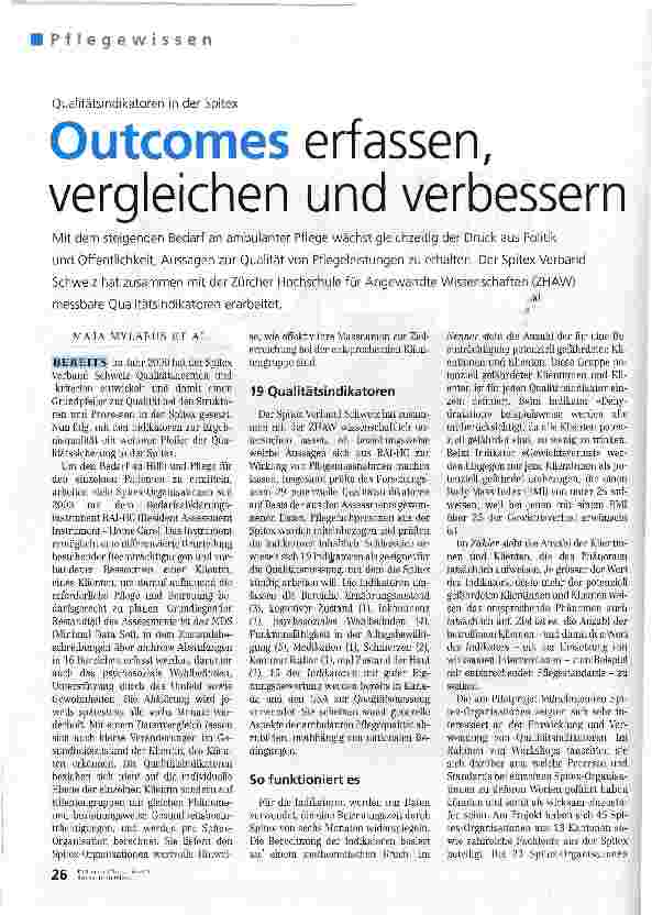 Vorschauseite 1: Outcomes erfassen, vergleichen und verbessern