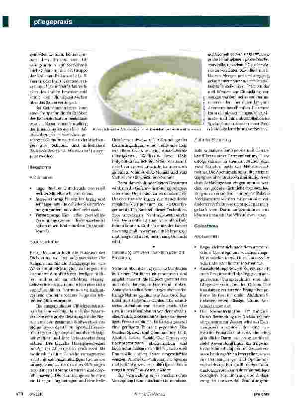 Vorschauseite 3: Ernährungsprobleme bei Patienten mit Stoma