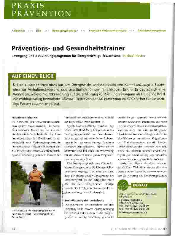 Vorschauseite 1: Präventionsund Gesundheitstrainer