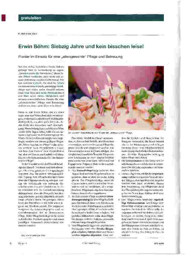 Vorschauseite 1: Erwin Böhm: Siebzig Jahre und kein bisschen leise!
