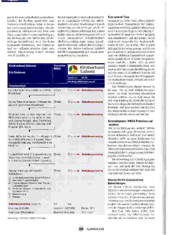 Vorschauseite 3: Erfahrungen mit einem neuen MRSA-Management im Klinikverbund Südwest
