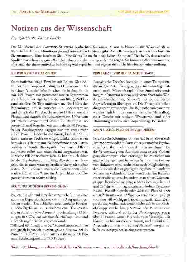 Vorschauseite 1: Notizen aus der Wissenschaft