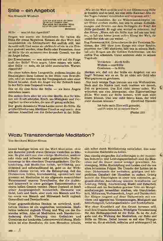 Vorschauseite 1: Wozu Transzendentale Meditation?