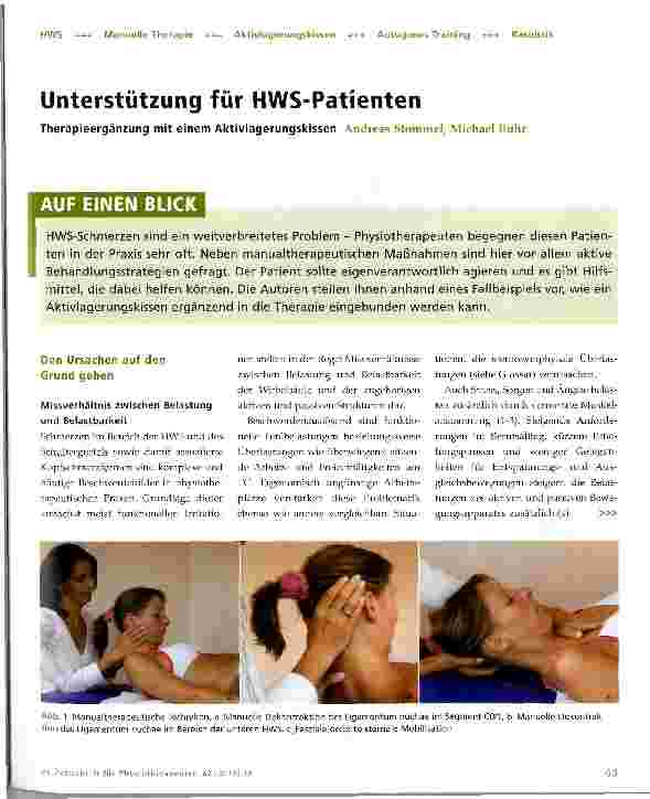 Vorschauseite 1: Unterstützung für HWS-Patienten