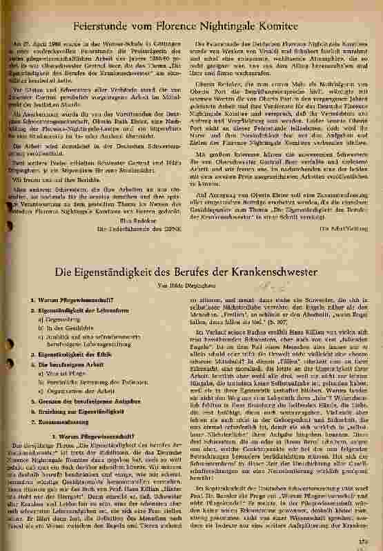 Vorschauseite 1: Die Eigenständigkeit des Berufes der Krankenschwester