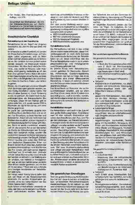 Vorschauseite 3: Rehabilitation in der Krankenpflege Überlegungen zur Unterrichtsplanung und zum Unterricht
