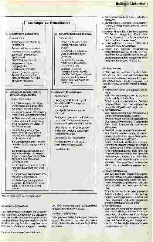 Vorschauseite 6: Rehabilitation in der Krankenpflege Überlegungen zur Unterrichtsplanung und zum Unterricht