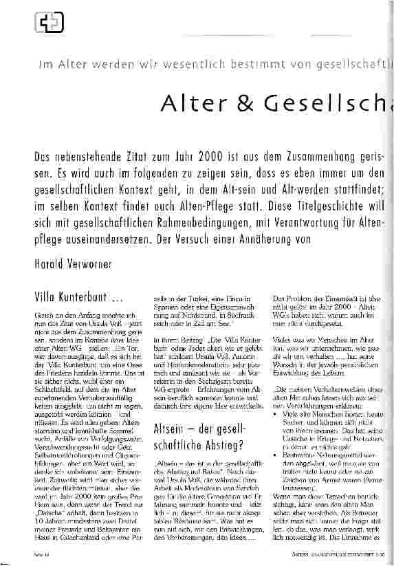 Vorschauseite 1: Alter & Gesellschaft Im Alter werden wir wesentlich bestimmt von gesellschaftlichen Rahmenbedingungen