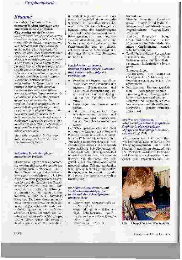 Vorschauseite 2: Graphomotorik - physiotherapeutische Förderung der Schreibentwicklung
