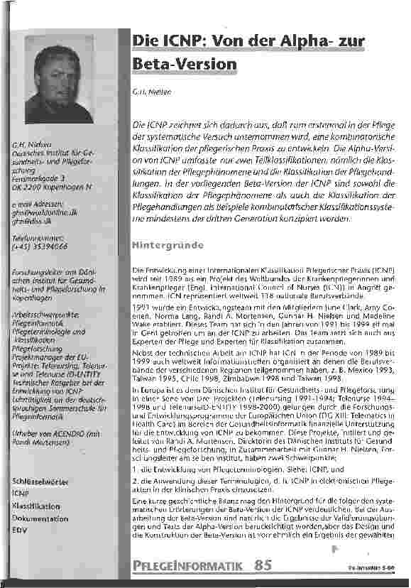 Vorschauseite 1: Die ICNP: Von der Alphazur Beta-Version