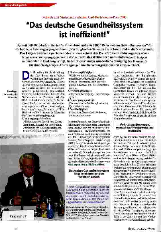 Vorschauseite 1: Das deutsche Gesundheitssystem ist ineffizient!