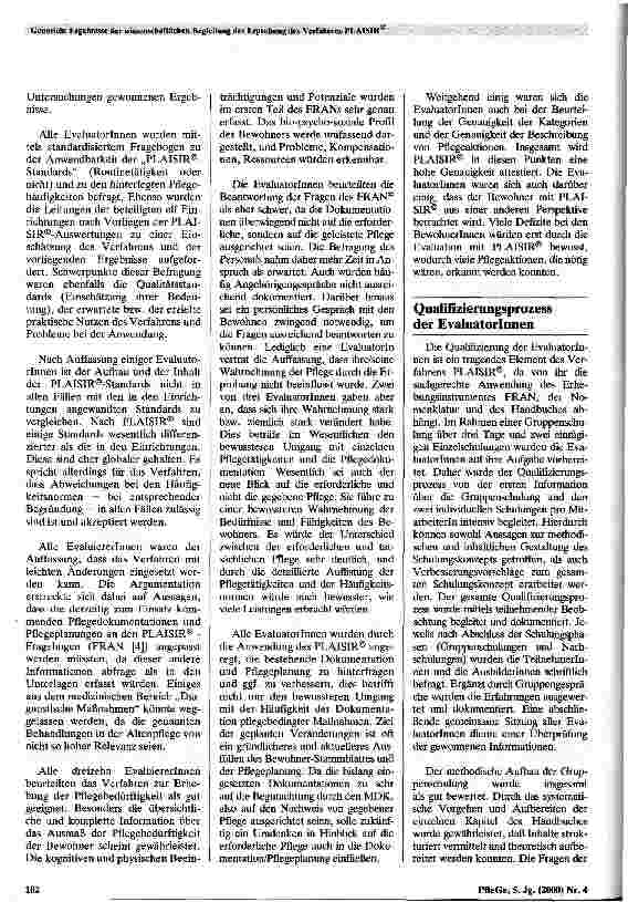 Vorschauseite 2: Ergebnisse der wissenschaftlichen Begleitung des Verfahrens PLAISIR