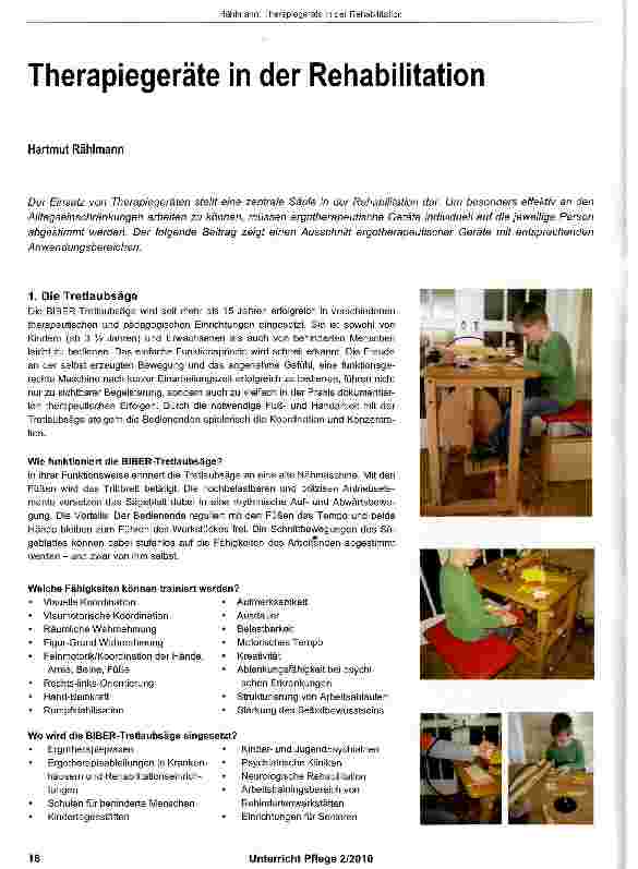 Vorschauseite 1: Therapiegeräte in der Rehabilitation
