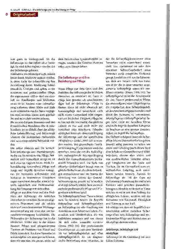 Vorschauseite 4: CURA SUI - Die Selbstsorge und ihre Beziehung zur Pflege