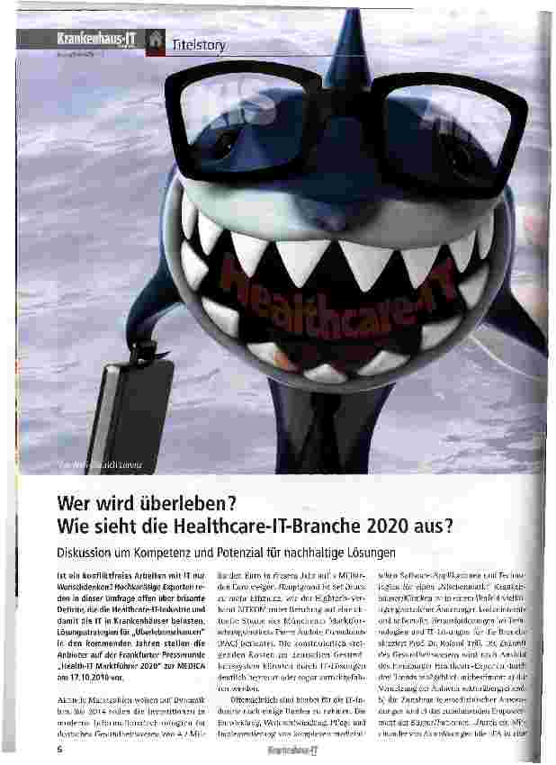 Vorschauseite 1: Wer wird überleben?Wie sieht die Healthcare-IT-Branche 2020 aus?