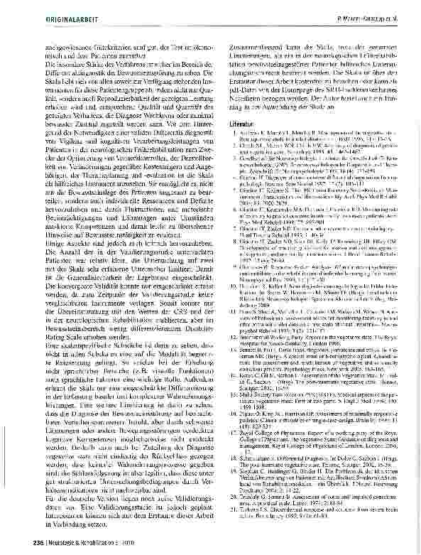Vorschauseite 5: Diagnostik von Bewusstseinsstörungen anhand der deutschsprachigen Coma RecoveryScale-Revised (CRS-R)