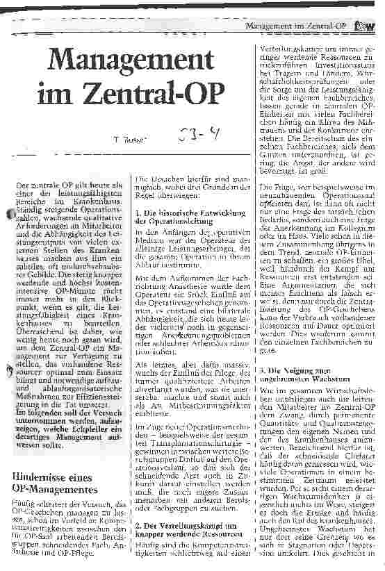 Vorschauseite 1: Management im Zentral-OP
