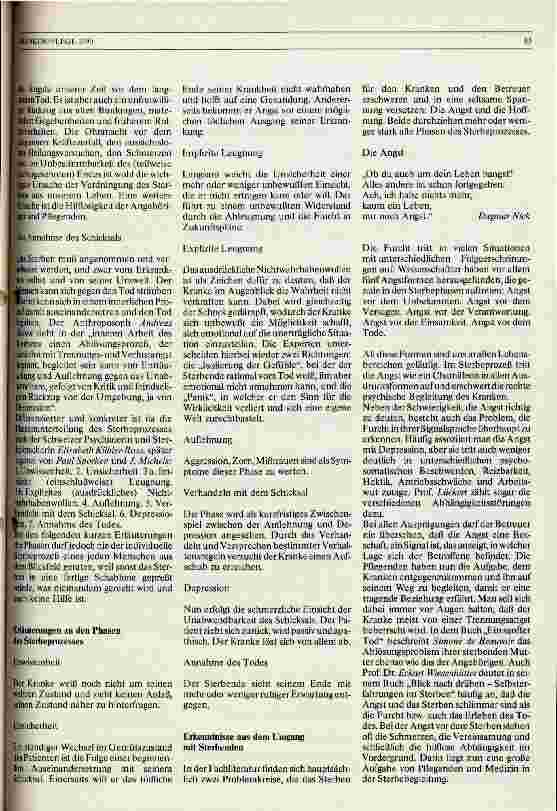 Vorschauseite 2: Zum Umgang mit Sterbenden